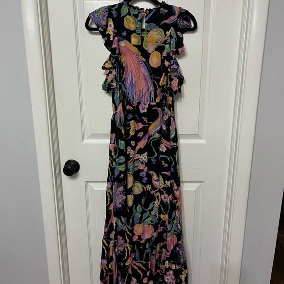 Banjanan Hannah Dress Large Eden Garden Black Print Viscose Maxi $400 - Picture 12 of 12